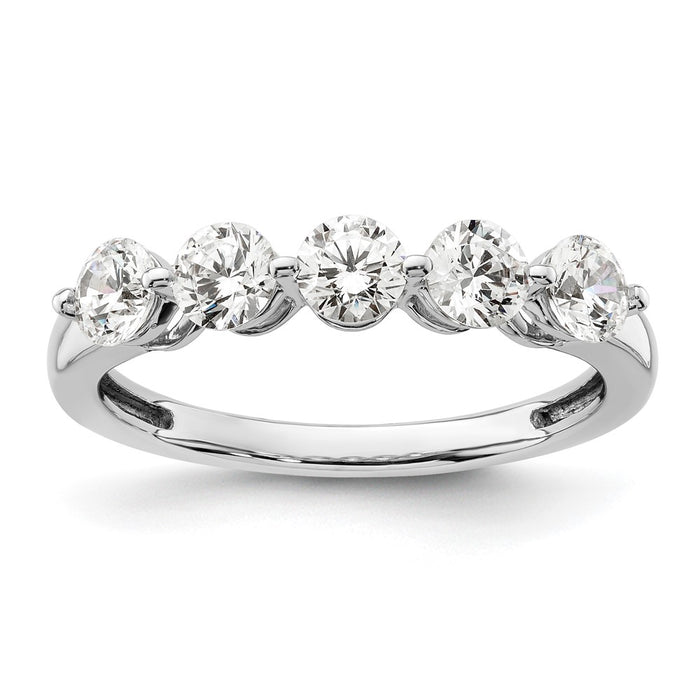 Buy Stylish 14K White Gold 5-Stone Diamond Band with 1 Carat Diamonds-1