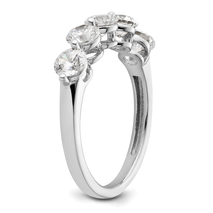 High-Quality 14K White Gold 5-Stone Diamond Band - 1.5 Carat Luxury Value-6