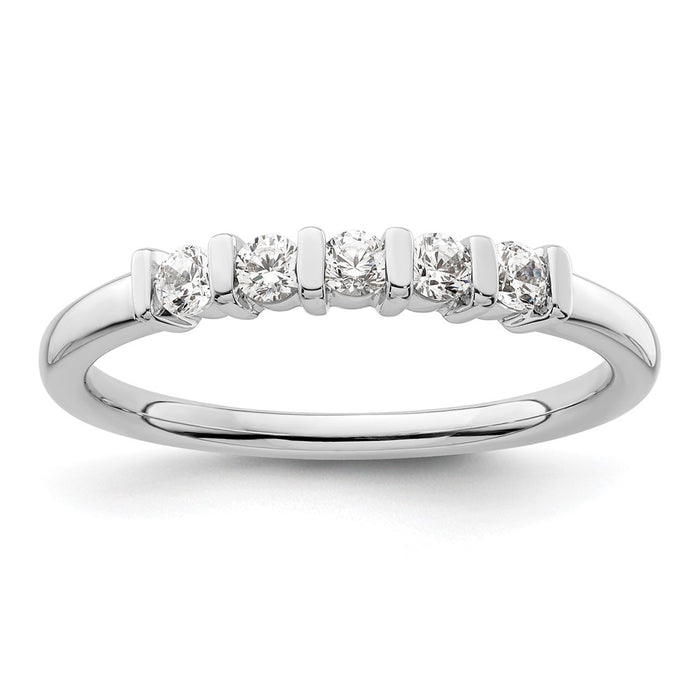 Buy Exclusive 14K White Gold 5-Stone Diamond Band with 1/4 Carat Value-1