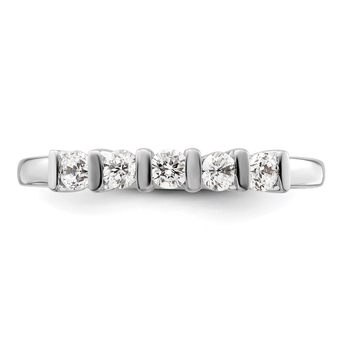 High-Quality 14K White Gold 5-Stone Diamond Band Setting - Stylish Value Choice-4