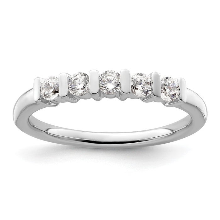 Buy Exclusive 14K White Gold Diamond Band - 5-Stone, 1/3 Carat Value-1