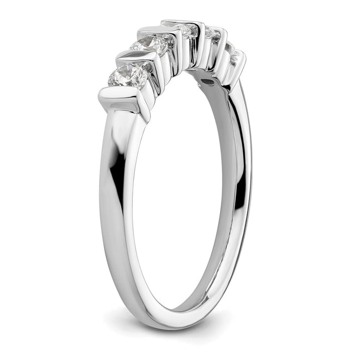 Buy Stylish 14K White Gold 5-Stone Diamond Band with 1/2 Carat Diamonds-6