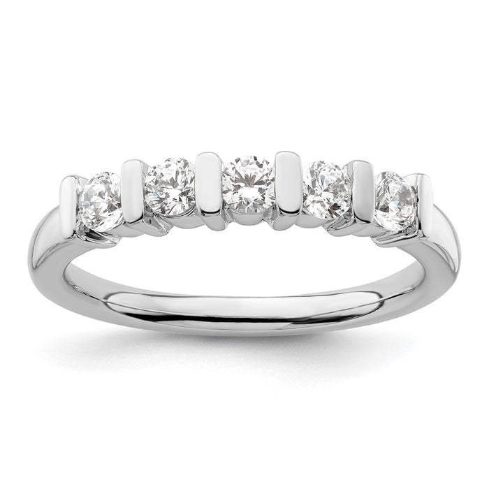 Buy Stylish 14K White Gold 5-Stone Diamond Band with 1/2 Carat Diamonds-1