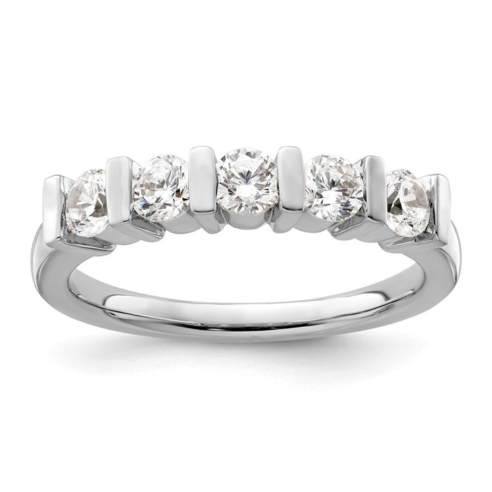 Buy Stylish 14K White Gold 5-Stone Diamond Band - 3/4 Carat Luxury Value-1