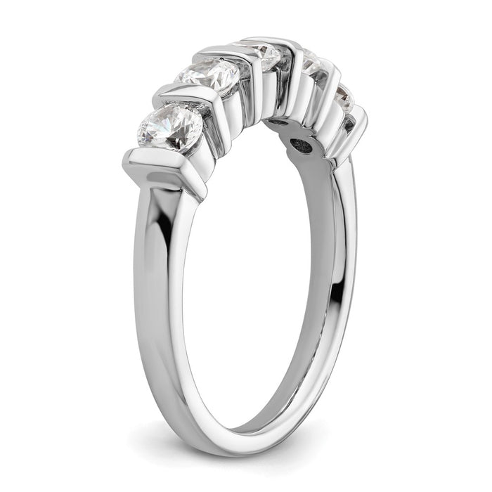 Buy Stylish 14K White Gold 5-Stone Diamond Band with 1 Carat Diamonds-6