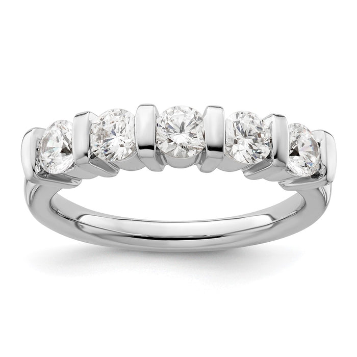 Buy Stylish 14K White Gold 5-Stone Diamond Band with 1 Carat Diamonds-1
