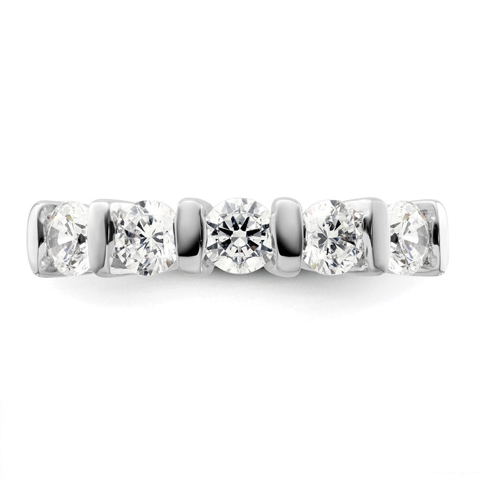 Exclusive 14K White Gold 5-Stone Diamond Band - 1.5 Carats, Stylish Design-4