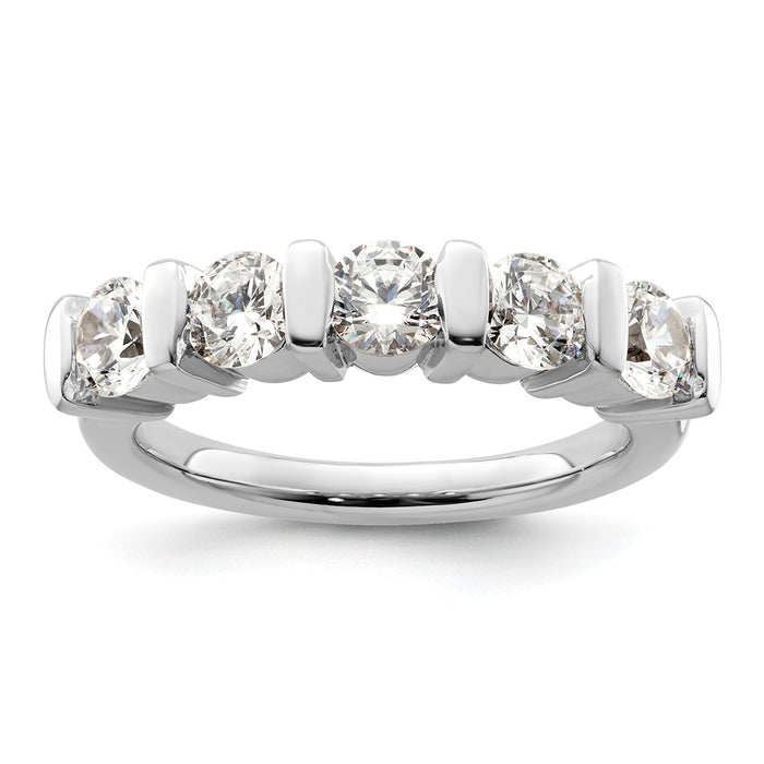 Exclusive 14K White Gold 5-Stone Diamond Band - 1.5 Carats, Stylish Design-1