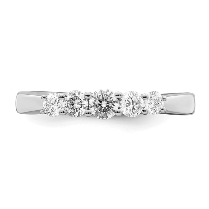Buy Exclusive 14K White Gold 5-Stone Diamond Band - 1/2 Carat Luxury Value-4