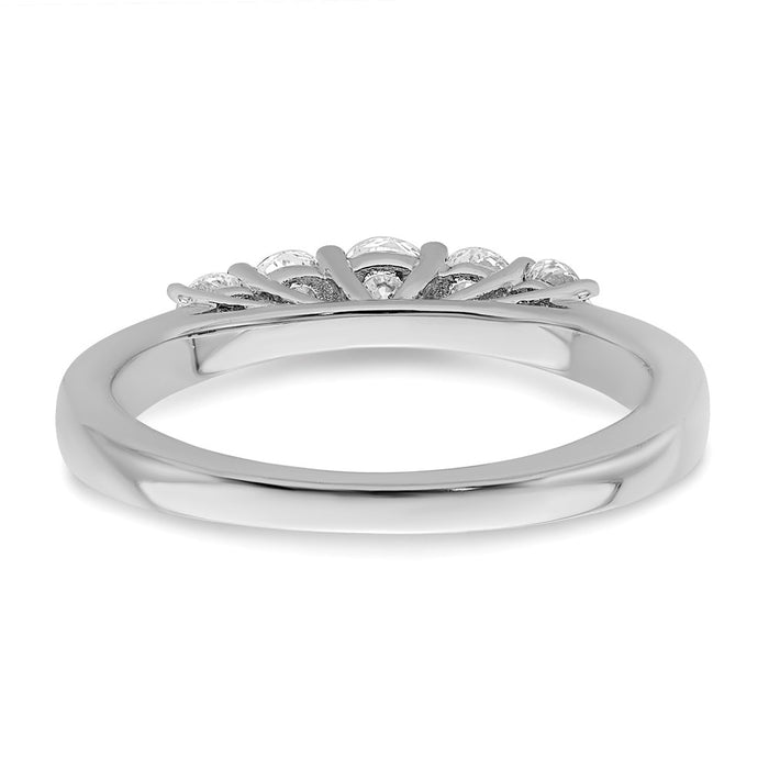 Buy Exclusive 14K White Gold 5-Stone Diamond Band - 1/2 Carat Luxury Value-5