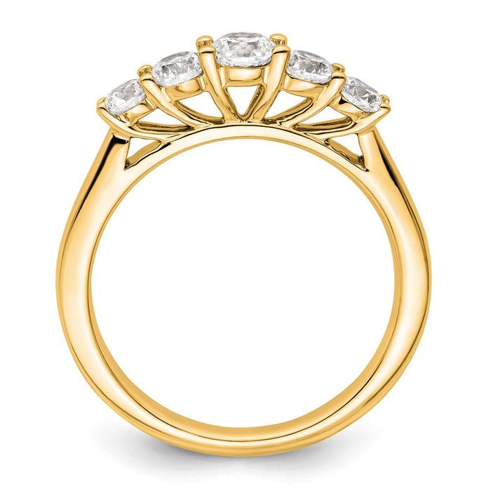 Buy Stylish 14K Yellow Gold 5-Stone Diamond Band Setting for Round Stones-2