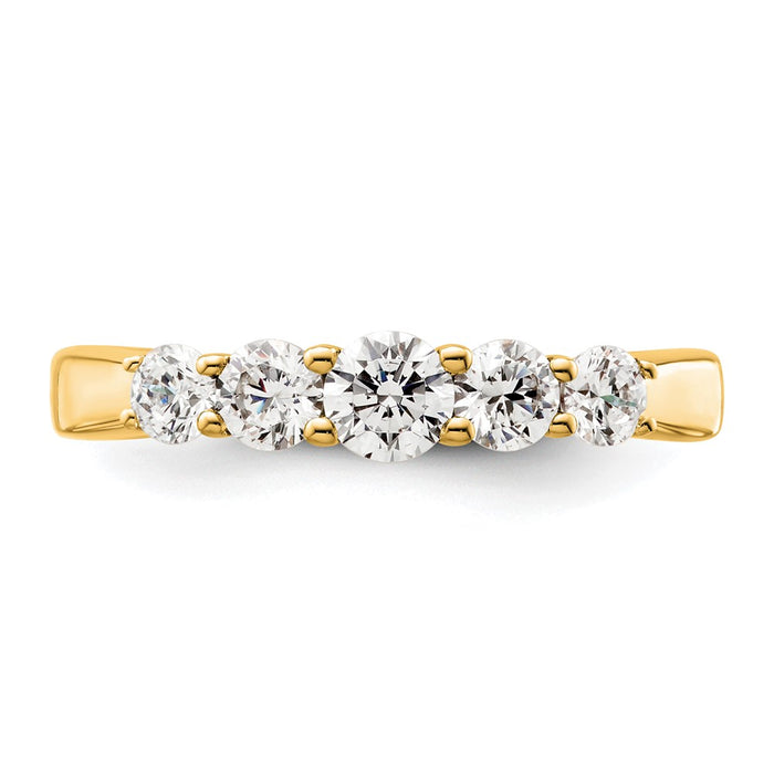 Buy Stylish 14K Yellow Gold 5-Stone Diamond Band Setting for Round Stones-4