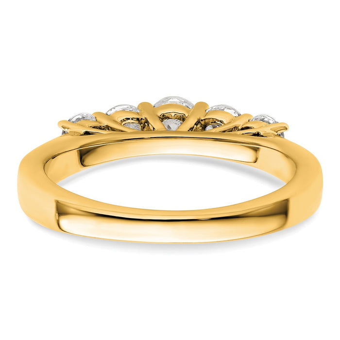 Buy Stylish 14K Yellow Gold 5-Stone Diamond Band Setting for Round Stones-5