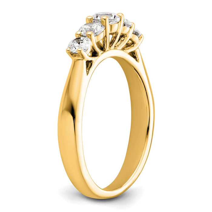 Buy Stylish 14K Yellow Gold 5-Stone Diamond Band Setting for Round Stones-6