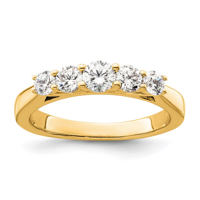 Buy Stylish 14K Yellow Gold 5-Stone Diamond Band Setting for Round Stones-1
