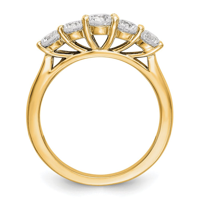 Buy Exclusive 14K Yellow Gold 5-Stone Diamond Band Setting - Stylish and Affordable!-2