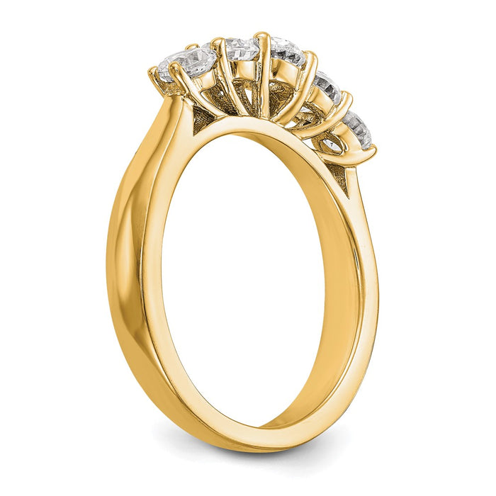 Buy Exclusive 14K Yellow Gold 5-Stone Diamond Band Setting - Stylish and Affordable!-6