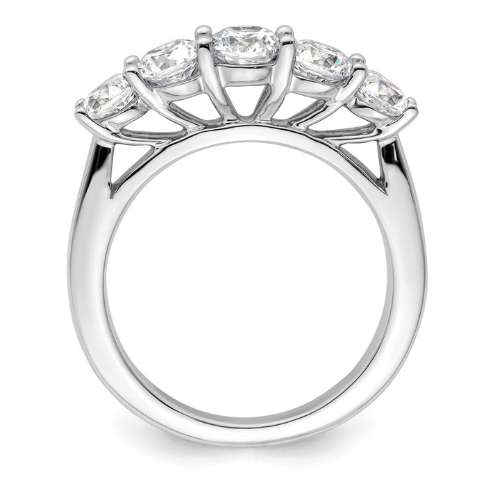High-Quality 14K White Gold 5-Stone Diamond Band Setting - Stylish & Affordable-3