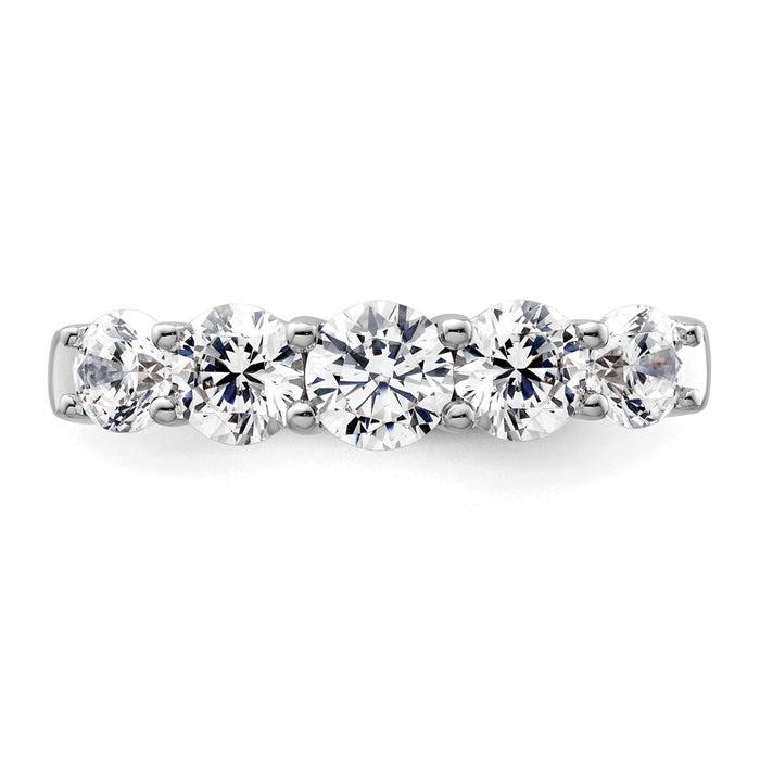High-Quality 14K White Gold 5-Stone Diamond Band Setting - Stylish & Affordable-5