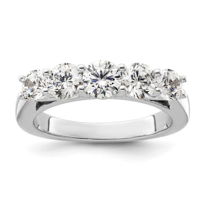 High-Quality 14K White Gold 5-Stone Diamond Band Setting - Stylish & Affordable-1