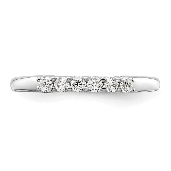 Buy Stylish 14K White Gold 6-Stone Diamond Band - 1/4 Carat Value Ring-4