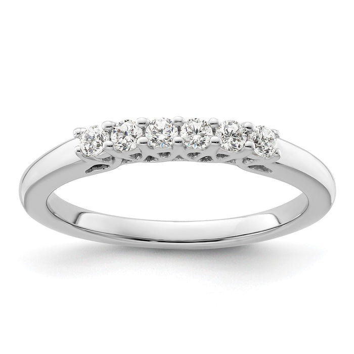 Buy Stylish 14K White Gold 6-Stone Diamond Band - 1/4 Carat Value Ring-1