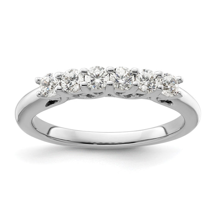 Buy Exclusive 14K White Gold Diamond Band - 1/2 Carat, Stylish 6-Stone Design-1