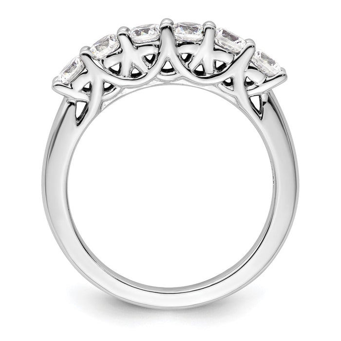 Buy Stylish 14K White Gold 1 Carat Diamond Band - Exclusive 6-Stone Setting-2