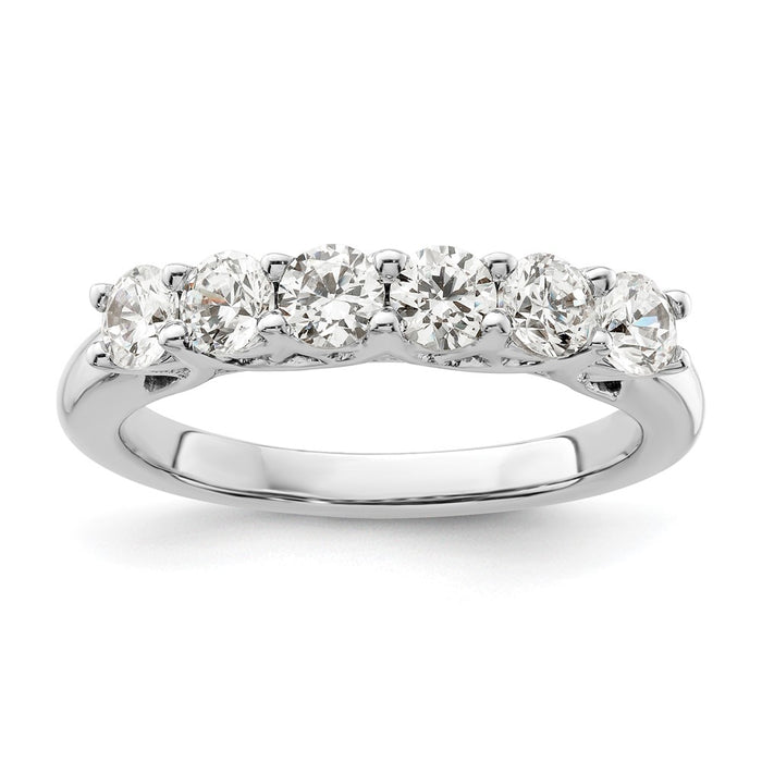 Buy Stylish 14K White Gold 6-Stone Diamond Band Setting - Affordable Luxury-1