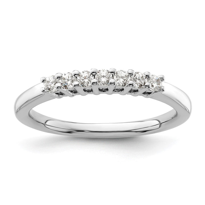 Exclusive 14K White Gold 7-Stone Diamond Band Setting - Stylish & Affordable-1