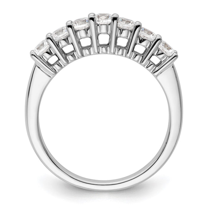 Exclusive 14K White Gold 7-Stone Diamond Band - 3/4 Carat, Stylish Value!-2