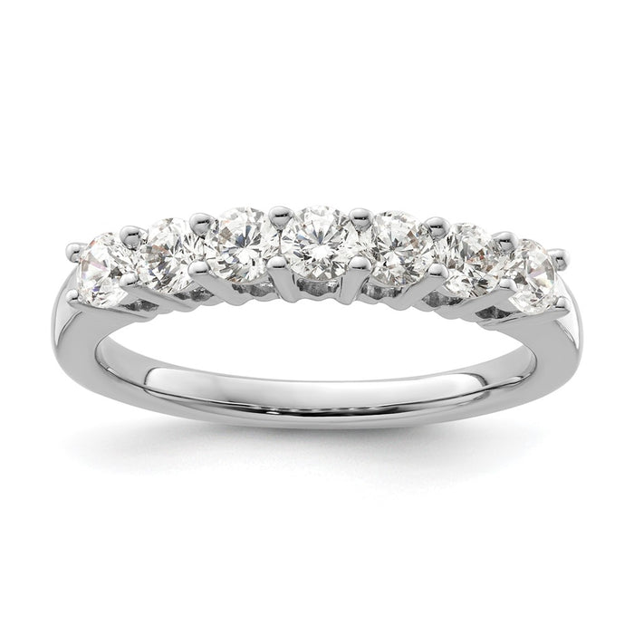 Exclusive 14K White Gold 7-Stone Diamond Band - 3/4 Carat, Stylish Value!-1