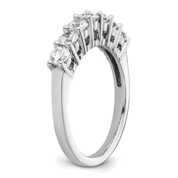 Exclusive 14K White Gold 1 Carat Diamond Band - Stylish 7-Stone Setting-6