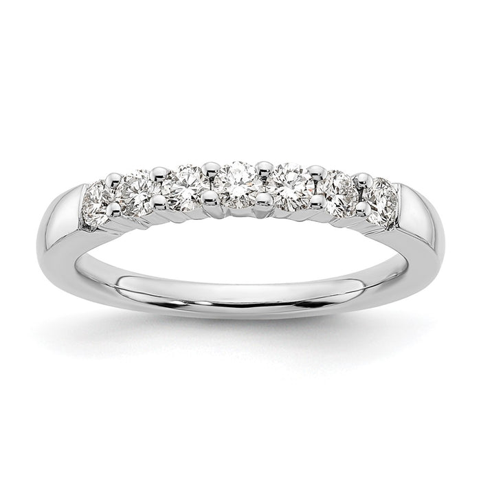 Exclusive 14K White Gold 7-Stone Diamond Band Setting - Stylish & Affordable-1