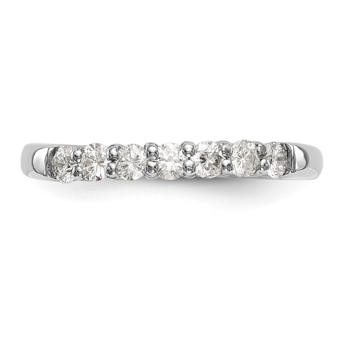 Buy Stylish 1 Carat Round Diamond Band in 14K White Gold - 7-Stone Setting-4