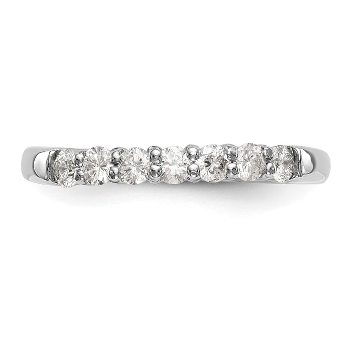 Exclusive 14K White Gold 7-Stone Diamond Band - 3/4 Carat, Stylish Value!-4