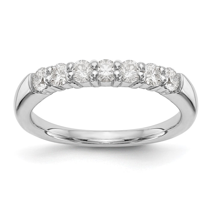 Exclusive 14K White Gold 7-Stone Diamond Band - 3/4 Carat, Stylish Value!-1