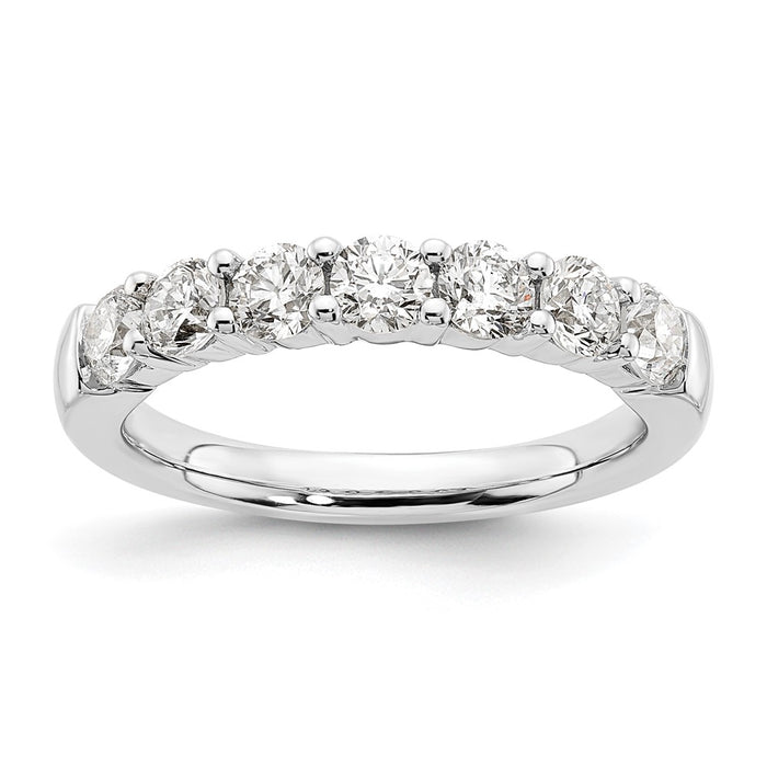 High-Quality 14K White Gold 7-Stone Diamond Band - 1.2 Carat Luxury Value-1