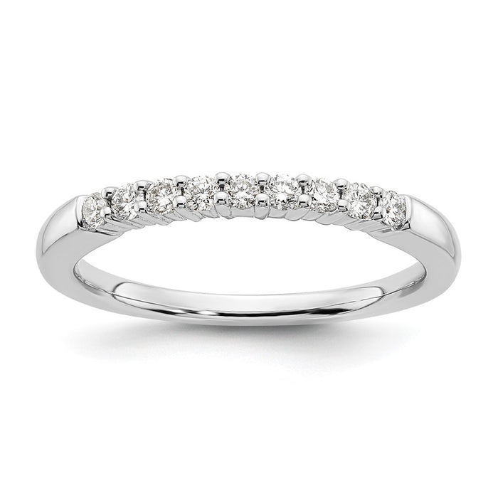 High-Quality 14K White Gold Diamond Band Setting for 9 Round Diamonds | Value-1