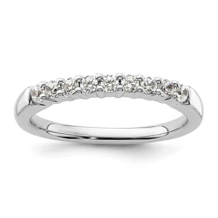 Exclusive 14K White Gold 9-Stone Diamond Band Setting | Stylish & Affordable!-1