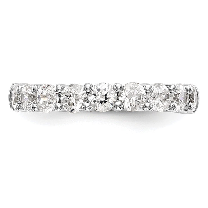 Buy 14K White Gold 1 Carat Round Diamond Band - Stylish 9-Stone Setting-4