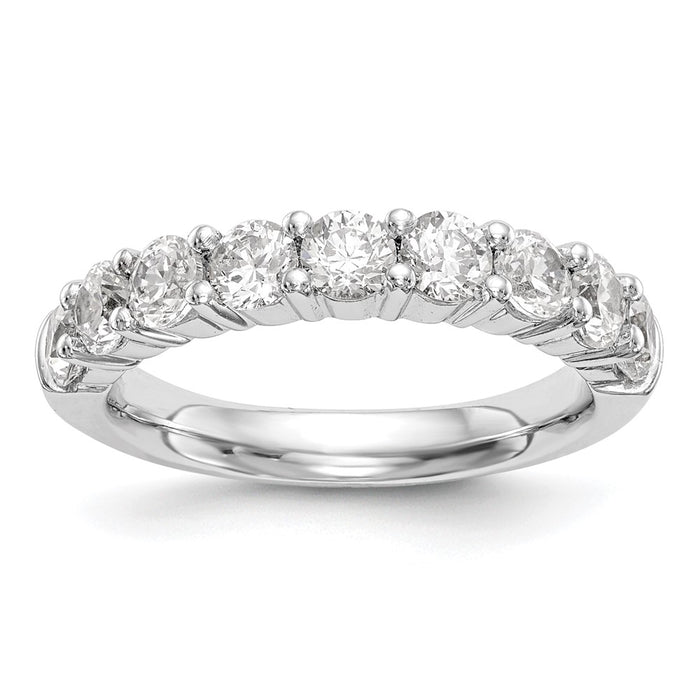 Buy 14K White Gold 1 Carat Round Diamond Band - Stylish 9-Stone Setting-1