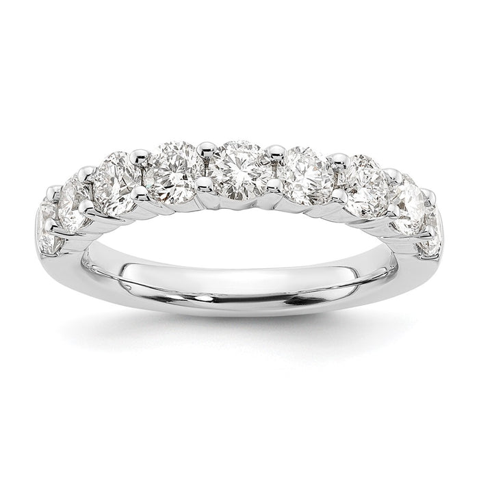 Exclusive 14K White Gold 1.6 Carat Diamond Band - Stylish 9-Stone Setting-1
