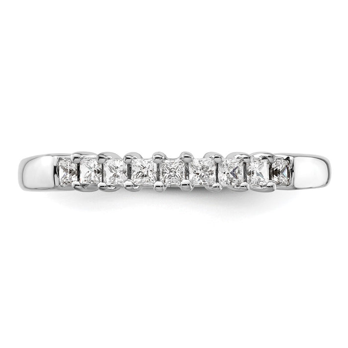 Buy Stylish 14K White Gold Diamond Band Setting for 9 Princess Cuts (1.8mm)-4
