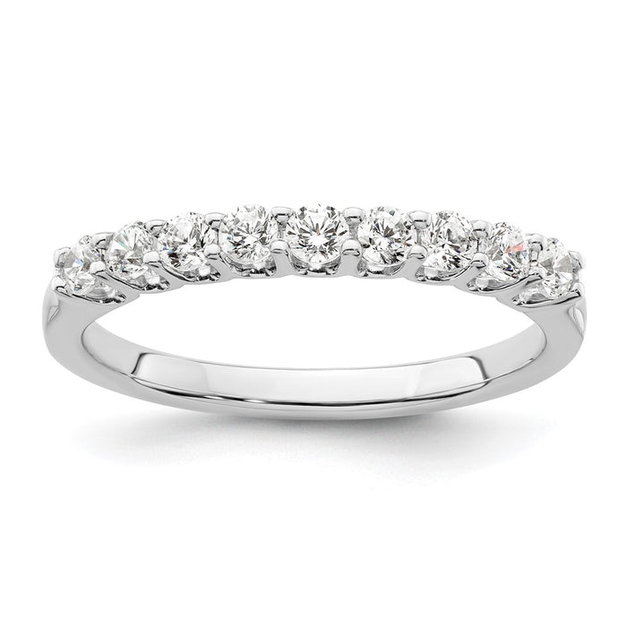 Buy Exclusive 14K White Gold Diamond Band - 1/2 Carat, Stylish 9-Stone Design-1