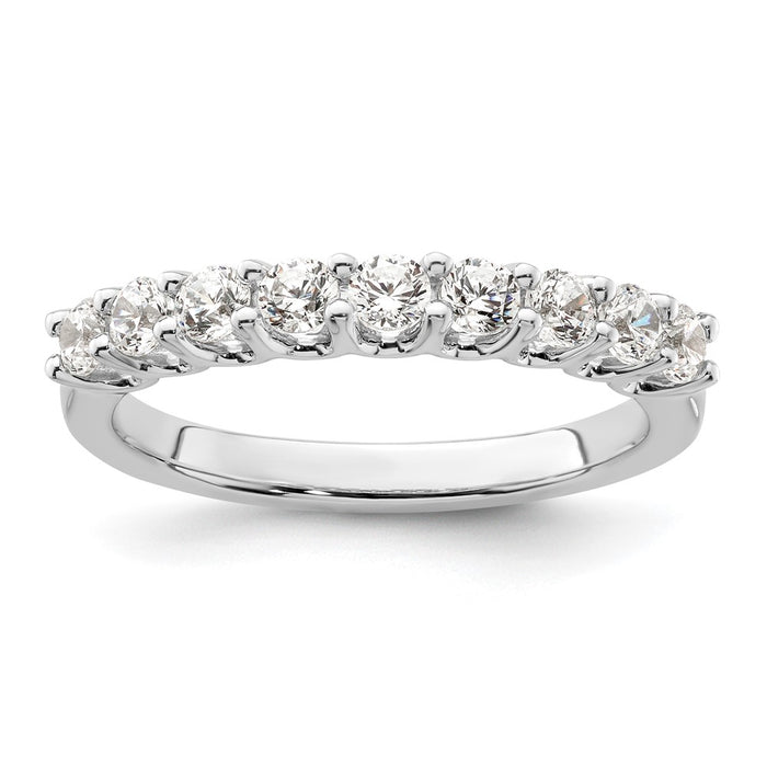 High-Quality 14K White Gold 9-Stone Diamond Band Setting - Stylish Value Choice!-1