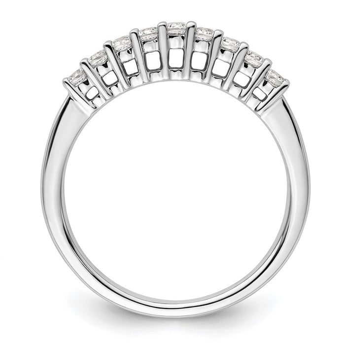 Exclusive 14K White Gold 9-Stone Diamond Band Setting - Affordable Luxury!-2