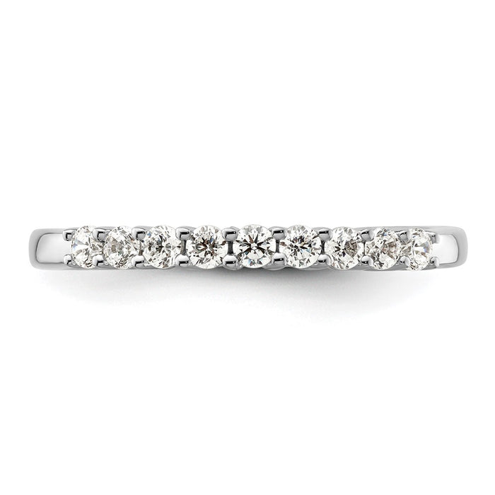 High-quality 14K White Gold 9-Stone Diamond Band, 1/3 Carat Value Deal!-4