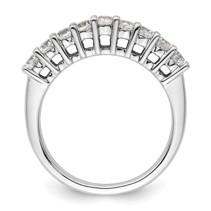 Buy Stylish 14K White Gold 9-Stone Diamond Band - 3/4 Carat Value Ring-2