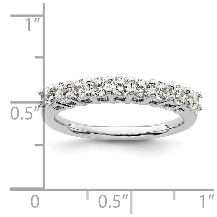 Buy Stylish 14K White Gold 9-Stone Diamond Band - 3/4 Carat Value Ring-7